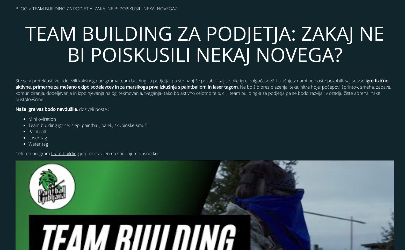 kaj je seo - team building za podjetja